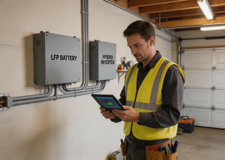 Solar installer commissioning hybrid system