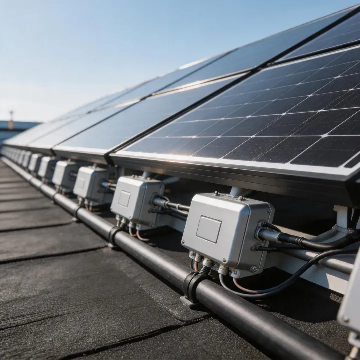 Microinverters under rooftop modules