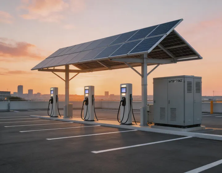 EV charger with solar storage system