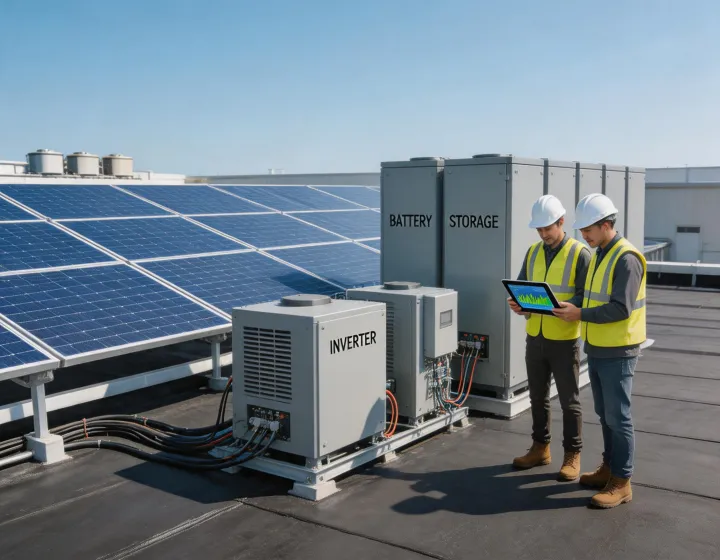 Commercial rooftop solar storage project